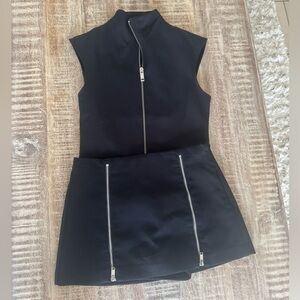 Zara set! Skort and Top with Zipper Detail! One use only, perfect condition.